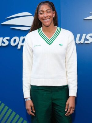 Candace Parker 2025 US Open Sweater in White
