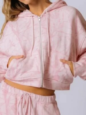 Dairy Boy Cropped Bubblegum Hoodie in Pink