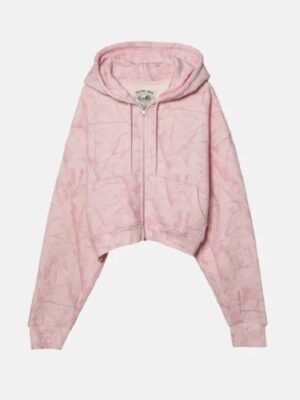 Dairy Boy Cropped Bubblegum Hoodie in Pink