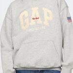 GAP KATSEYE Logo Relaxed Hoodie Grey