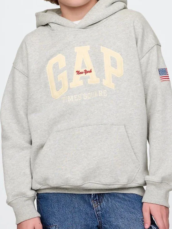 GAP KATSEYE Logo Relaxed Hoodie Grey