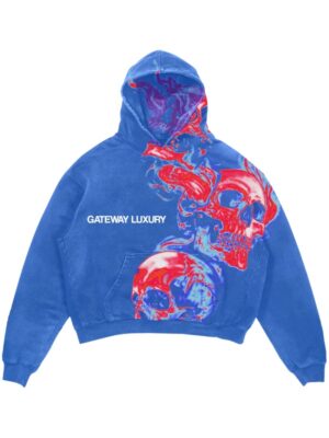Gateway Luxury Skully Pullover Hoodie Blue