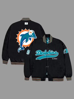 Golf Wang Miami Dolphins Satin Bomber Jacket in Black
