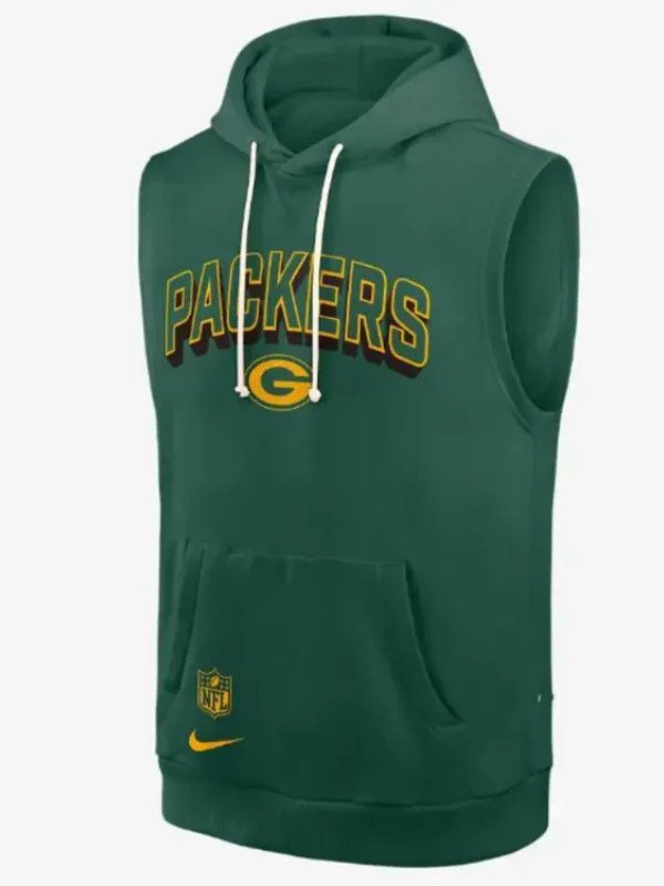 Green Bay Packers Sideline Sleeveless Pullover Sleeveless Hoodie