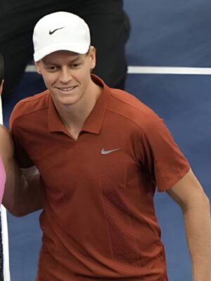 Jannik Sinner US Open 2025 Brown Polo Shirt