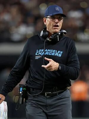 Jim Harbaugh Chargers Sideline Black Hoodie