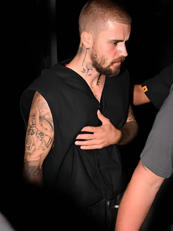 Justin Bieber LA Black Snap-tab Vest