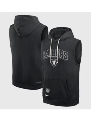 LA Raiders Sideline Sleeveless Black Hoodie