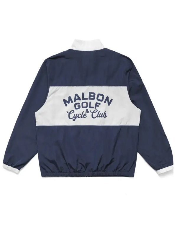 Malbon Golf Unisex Blue & White Zip-Up Jacket