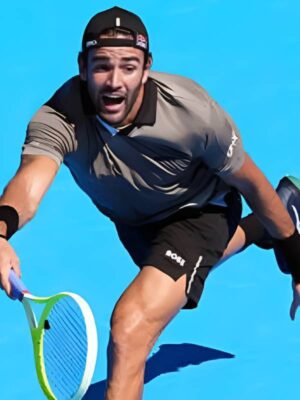 Matteo Berrettini Kinoshita Group Japan Open Grey Polo T-Shirt