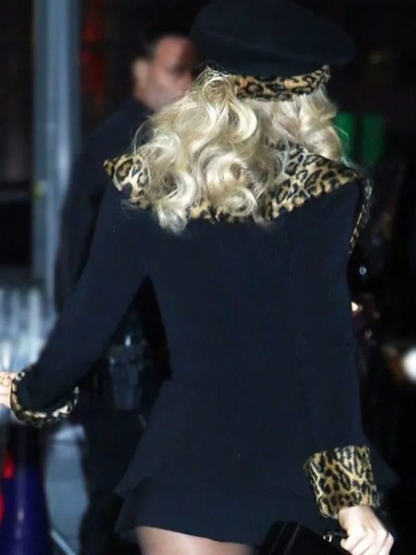 New York City Sabrina Carpenter Leopard-printed Fur Collar Blazer