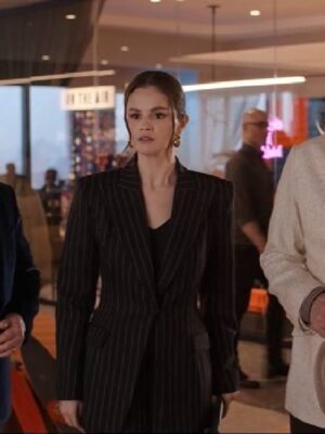 Only Murders in the Building Selena Gomez Black Striped Blazer