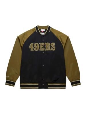 SF 49ers Double Clutch Raglan Olive_Black Satin Jacket