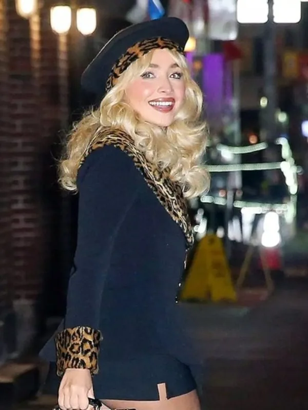Sabrina Carpenter NYC Leopard Black Blazer