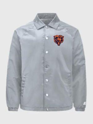 Starter Chicago Bears Coaches Grey Satin Jacket