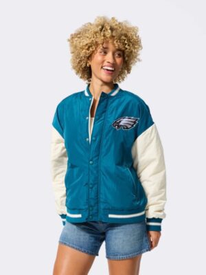 Terez Philadelphia Eagles Midnight Green Bomber Jacket