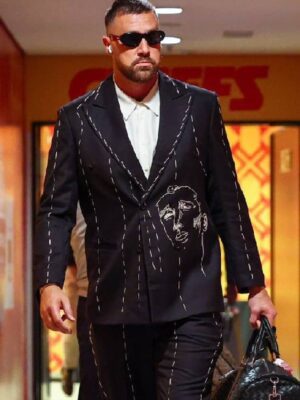 Travis Kelce Chiefs Star Custom Suit in Black