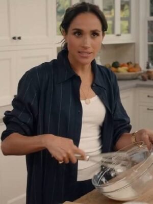 With Love Meghan S02 Meghan Markle Black Striped Shirt