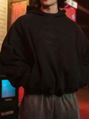 Youngla Superman Shield Hoodie in Black