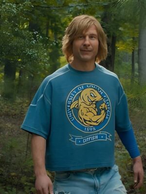 Chad Powers 2025 Glen Powell Blue Graphic Shirt (1)