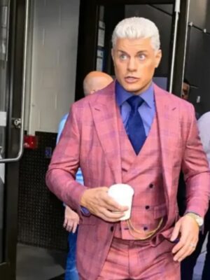 Cody Rhodes ABC Studio 2025 Pink Plaid Blazer