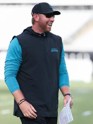 Liam Coen Jacksonville Jaguars Black Blue Half-Zip Vest