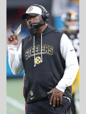 Mike Tomlin Steelers Sideline Sleeveless Black Hoodie