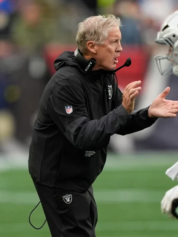 Pete Carroll Las Vegas Raiders Half-Zip Black Anorak Jacket