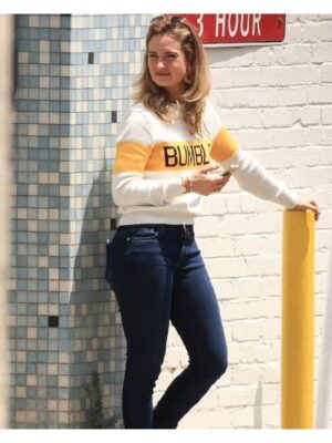 Swiped Lily James White & Yellow Sweater