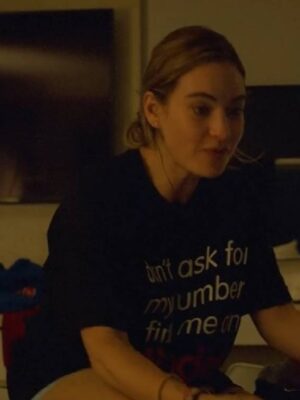 Swiped Lily James “don’t ask for my number find me on Tinder” T-Shirt