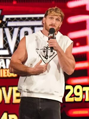 2025 Monday Night RAW Logan Paul White Sleeveless Hoodie