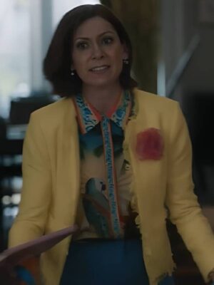 Carrie Preston Elsbeth Season 3 Tropical Printed Silk Blouse