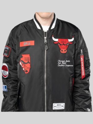 Chicago Bulls New Era Alpha Industries Black Jacket