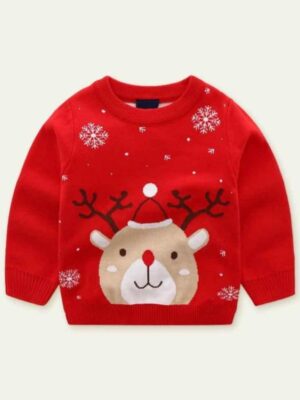 Christmas Snowflake & Deer Red Sweater