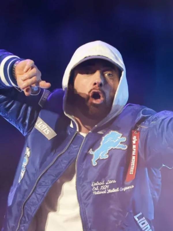 Eminem Thanksgiving Day Football Game Detroit Lions Bomber Jacket