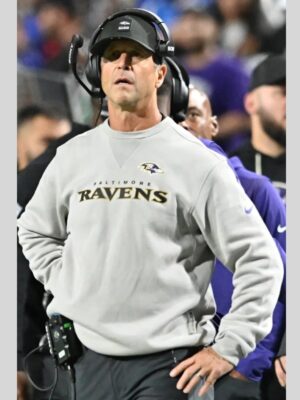 John Harbaugh Baltimore Ravens Grey Sweatshirt