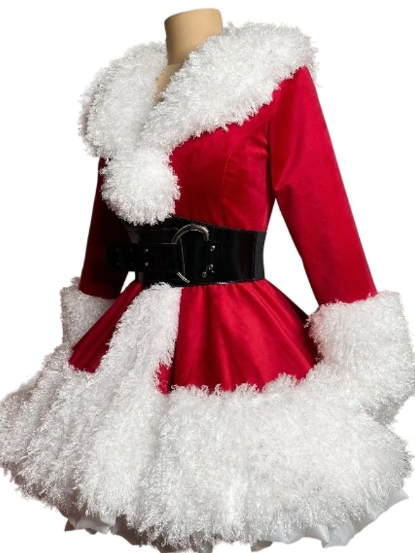 Martha May Whovier Velvet Red Christmas Dress