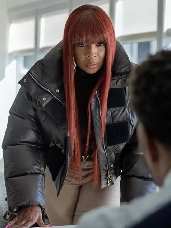 Mary J. Blige Power Book II Ghost Season 03 Monet Black Puffer Jacket