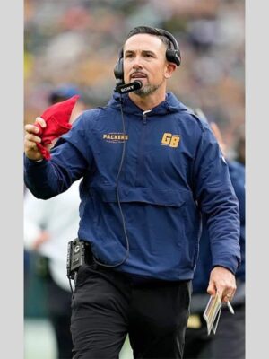 Matt LaFleur Packers Sideline Anorak Blue Half-Zip Jacket