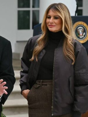 Melania Trump Brown Bomber Jacket