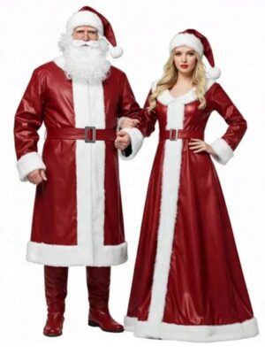 Mr and Mrs Santa Claus Christmas Leather Costume