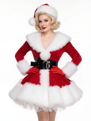 Mrs Claus Red Christmas Dress