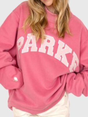 Pink Aid Parke Mockneck Oversized Pullover Sweatshirt in Pink