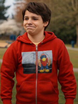 Playdate 2025 Benjamin Pajak Red Zipper Hoodie