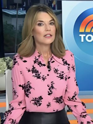 The Today Show 2025 Savannah Guthrie Pink & Black Floral Shirt