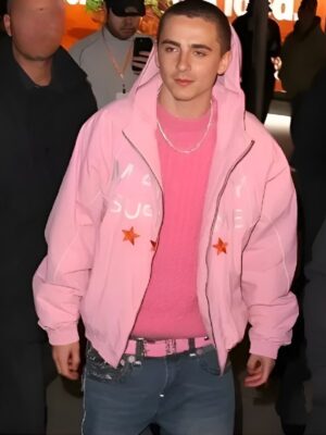 Timothée Chalamet Pink Marty Supreme Jacket