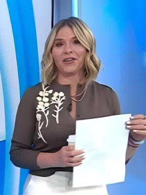 Today 2025 Jenna Bush Hager Brown Floral Cardigan