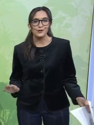 2025 The Today Show Savannah Sellers Collarless Velvet Jacket