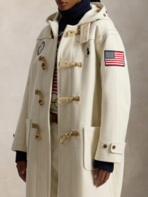 2026 Team USA Olympics Opening Ceremony Toggle Coat White
