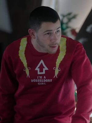 A Very Jonas Christmas Nick Jonas I’M A Düsseldorf GIRL Red Sweatshirt